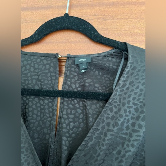 River Island long sleeve jacquard shirred romper in black - Picture 6 of 6